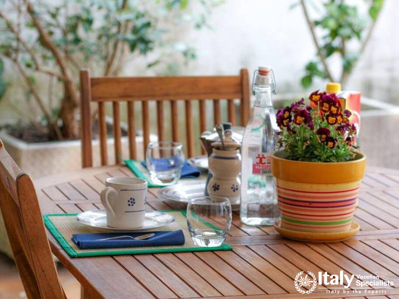Outdoor Dining Space with Scenic Views at Villa Alimini in Otranto