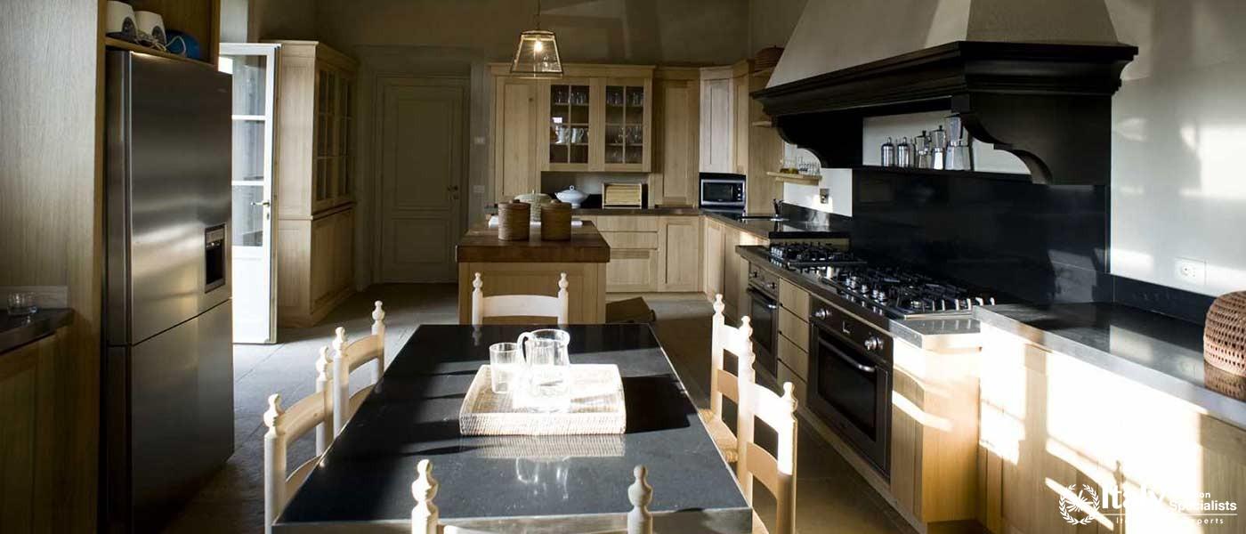 Amazing kitchen interior of Villa Serenissima Maremma