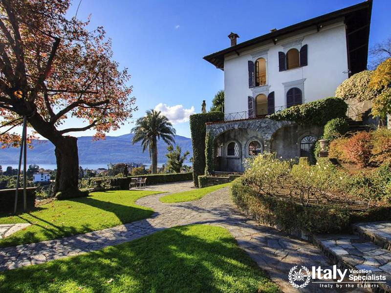 The Beautiful Garden and Villa with Lake View in Villa Verbania in Lake Maggiore, Italy