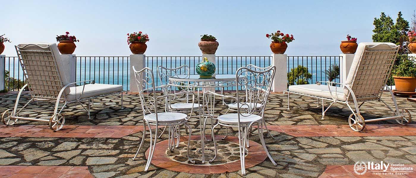 Outdoor furniture in Villa Bideri