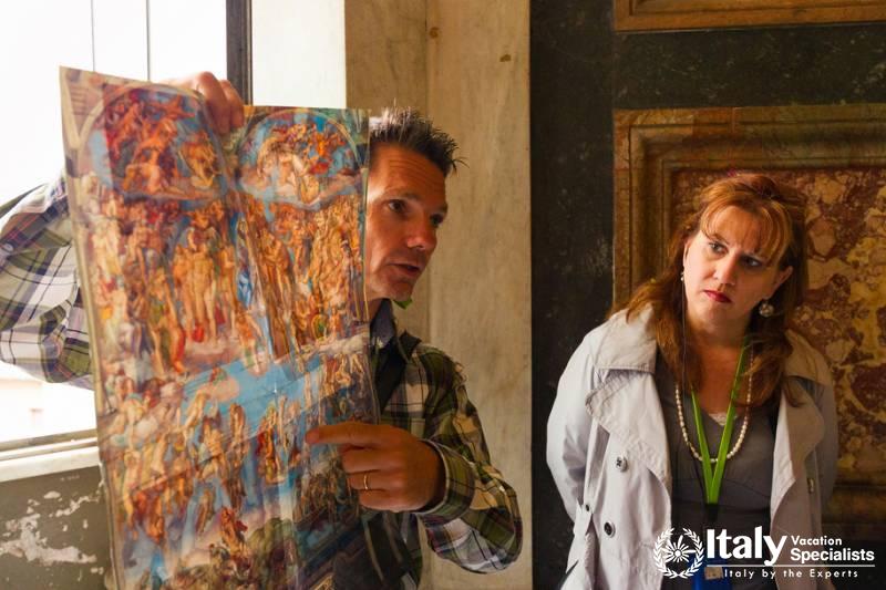 Guide uses aids to explain Sistine frescoes