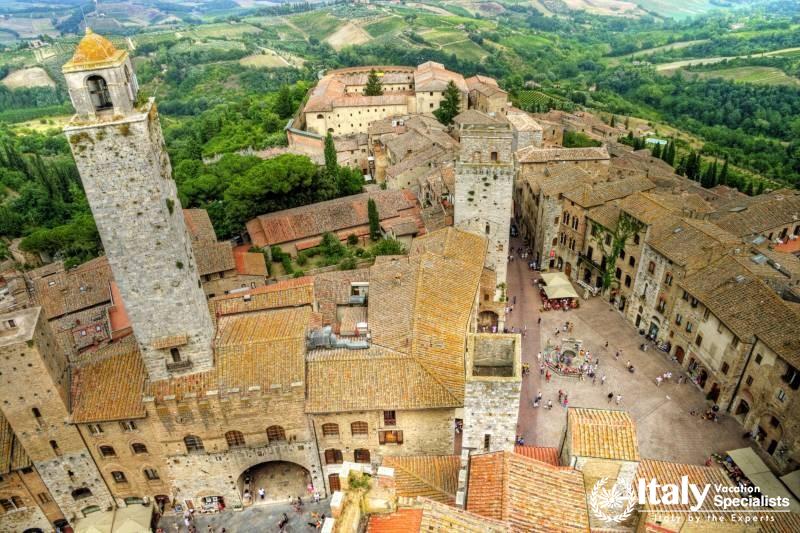 San Gimignano, Tuscany from Air 