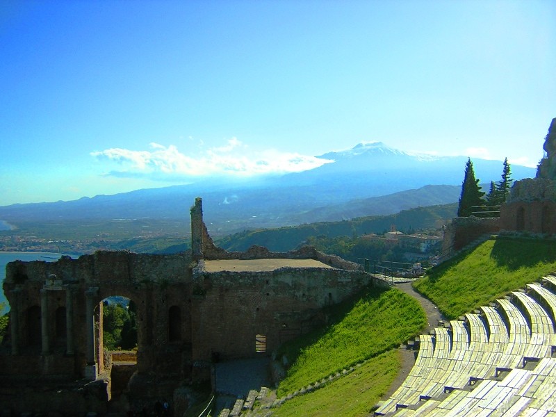 Taormina with Mt. Etna in background