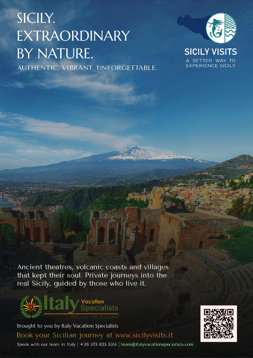 Back Cover Sicily Visits, On Page One of National Geographic Traveller (UK), September 2026