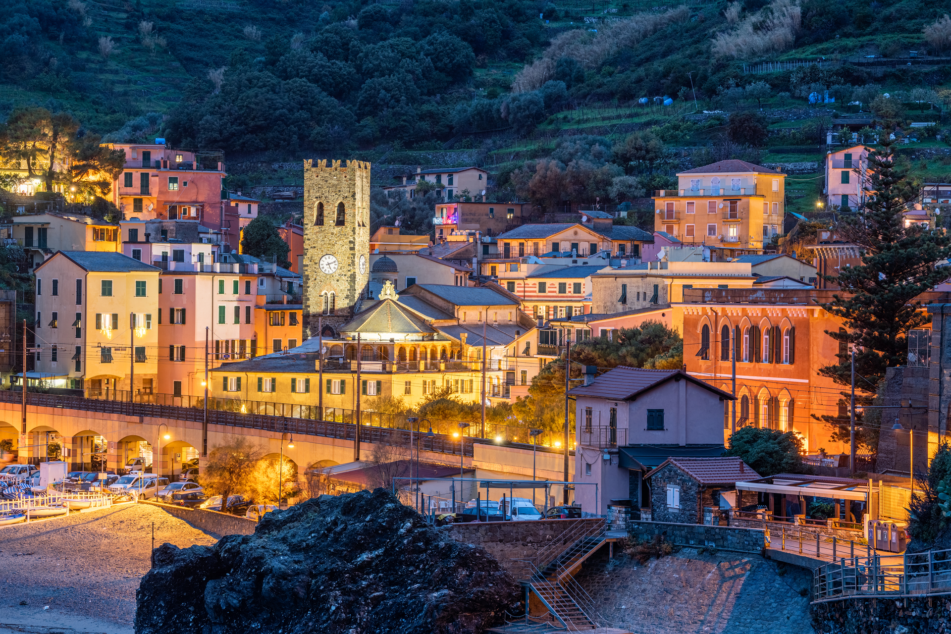 Monterosso al Mare in the Cinque Terre at dusk