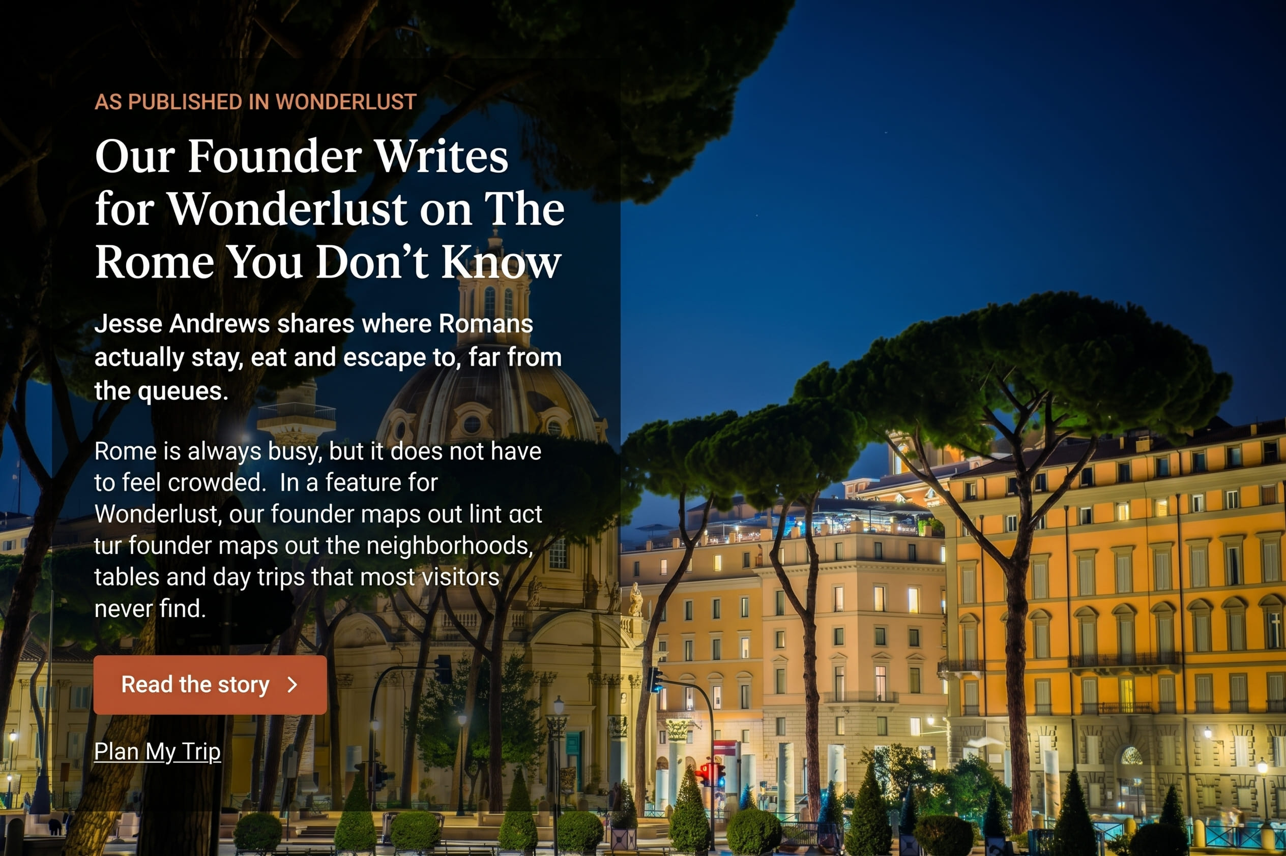 The Rome You Don't Know, Our Founder in Wonderlust: The Rome You Don't Know